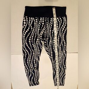 Tory Burch Sport Leggings Womens Size Small Blue White Yoga Capri